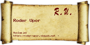 Roder Upor névjegykártya
